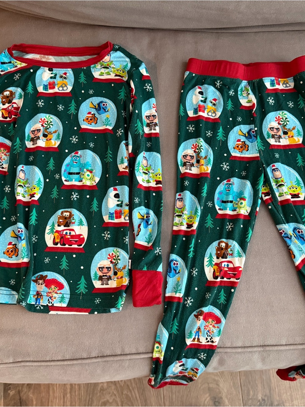 Little Sleepies Pixar Holiday Character Pajama Set with Red Trim